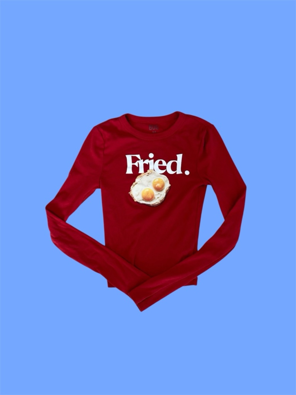 Urban Outfitters - Long-Sleeve Red 'Fried' Graphic Tee